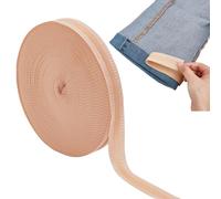 DELORIGIN 55Yards (50m) Iron-on Instant Hem Tape khaki 25mm Nylon Trousers Edge Modified Strips Pants Edge Shorten Self-Adhesive Tape DIY Sewing Accessorie Washable for Sewing Pants Curtain Hem