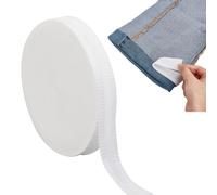 DELORIGIN 55Yards (50m) Iron-on Instant Hem Tape White 25mm Nylon Trousers Edge Modified Strips Pants Edge Shorten Self-Adhesive Tape DIY Sewing Accessorie Washable for Sewing Pants Curtain Hem