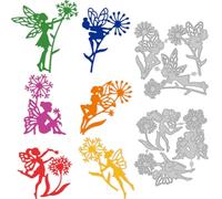 DELORIGIN 6 Styles Dandelion Fairy Cutting Dies Card Borders Stitch Die Cut Carbon Steel Die Cuts Stencils Card Scrapbooking Embossing Template Dies for DIY Paper Craft Albums Gift Decor