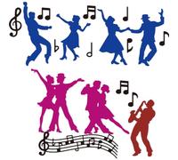 DELORIGIN 6 Styles Music Jazz Dance Cutting Dies Card Making Dancer Musical Notes Die Cut Carbon Steel Die Cuts Stencils Card Scrapbooking Embossing Template Dies for DIY Paper Craft Albums Gift Decor