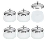 DELORIGIN 6Pcs Dappen Dish Glass Monomer Dish with Lid Large Clear Nails Cup Damping Dishs for Acrylic Nails Liquid Solid Container Monomer Holder Nail Art Tool Brush Cleaning Cup