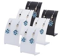 DELORIGIN 6pcs Earring Display Stand, 3 Colors PP Slant Back Necklace Holder Jewelry Organizer Stands Dangle Earring Display Rack for Selling Earring Merchant Show Retail, 0.16x0.27x0.43 inch