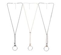 DELORIGIN 6pcs Eyeglasses Necklace 3 Styles Sunglasses Holder Pendant Hanging Ring Leather Cord Adjustable Reading Glasses Strap Ring Glasses Necklace for Women Men Eyeglasses