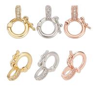 DELORIGIN 6pcs Fold Over Clasp 3 Color Twister Bail Clasps Necklace Extension Lock Clasp Connector Enhancer Click Clasp with Secure Lock Openable Clasp for Pendant Chain Bracelet Jewelry
