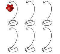 DELORIGIN 6pcs Metal Air Plant Holder Ball Ornament Display Stand Iron Bauble Hooks Hanging Stand for Air Plant Glass Ball Christmas Baubles Hanger Suncatchers DIY Craft Decoration Display(Black)