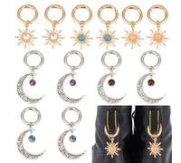 DELORIGIN 6pcs Moon Cat Shoe Charms 6 Styles Alloy Shoe Pendant Shoe Clips Hanging Decoration Shoe Buckles Pendant with Ring for Birthday Gift Boots Shoe Decor Backpack Keychain Ornaments