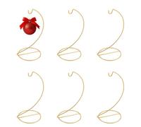 DELORIGIN 6PCS Ornament Display Stand Holder Gold Iron Hanging Hook Rack for Baubles Glass Globe Air Plant Terrarium Witch Ball Wedding Accessories Wind Chimes Handicrafts Displaying 7.8" H