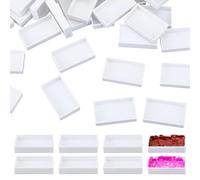 DELORIGIN 7.2ml Watercolor Half Pans 60 Pcs White Plastic Empty Paint Half Pans Empty Watercolor Paint Case Refillable Artist Travel Tins Fit for Oils or Acrylics Palette Travel Art Drawing