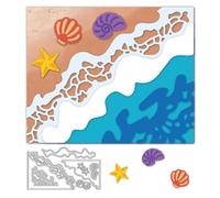 DELORIGIN 7 Style Layered Ocean Waves Cutting Dies Embossing Template Carbon Steel Cutting Stencils Background Die Cuts for Greeting Card Making DIY Scrapbooking Invitation Photo Album