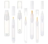 DELORIGIN 7pcs Empty Refillable Paint Pens, Empty Plastic Paint Marker White Paint Pens Fine Point Empty Refillable Markers for Oil Painting Graffiti Wood Ceramic Metal Paper Drawing Art Supplies