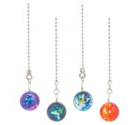 DELORIGIN 8pcs 4 Styles Earth Sun Glass Ball Ceiling Fan Pull Chain Extender Decorative Fan Pendant 13.7 Inch Fan Danglers Pulls Ornaments Chain Extender with Connector for Ceiling Light Fan Lamp