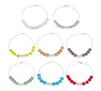 DELORIGIN 8pcs Golf Score Counter Beads 8 Colors Golf Bead Count Stroke Score Counter Glass Golf Beads Elastic Bracelets to Count Strokes for Novice Golf Elderly to Remember Scores