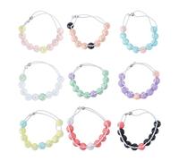 DELORIGIN 9pcs Golf Score Counter Beads 9 Colors Golf Crossover Bead Count Stroke Score Counter Beads Elastic Bracelets to Count Strokes for Novice Elderly to Remember Scores