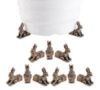 DELORIGIN 9Pcs Resin Rabbit Plant Pot Feet Vintage Animal Planter Risers | Stabilizes Heavy Planters, Lifts Pots to Improve Drainage Air Circulation, for Indoor Outdoor Garden Balcony Potted Decor