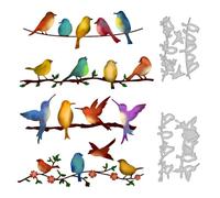DELORIGIN A Row of Birds Cutting Dies Branches Card Making Die Cut Carbon Steel Die Cuts Stencils Card Scrapbooking Embossing Template for DIY Paper Craft Making Album Gift Invitation Decor