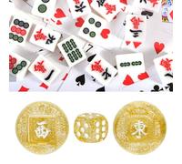 DELORIGIN Acrylic Mahjong Wind Indicator for Chinese Mahjong Play, Mah jong Game Wind Bettor 1 Game Direction and 3 Dice Essential Indicator Accessories for Professional and Casual Entertainment