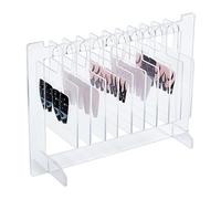 DELORIGIN Acrylic Nail Art Display Boards, Transparent Sample Display Stand with 10pc Hangers Rack False Nail Organizer for Women Selling Professional Salon Showing