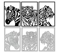 DELORIGIN Animal Die Cuts for Card Making, Carbon Steel Die Cuts, Tiger Leopard Zebra Cutting Dies Frame Stencils Scrapbooking Embossing Template Dies for Crafting DIY Photo Album Paper Scrapbooking