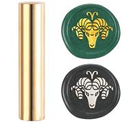 DELORIGIN Aries Wax Seal Stamp Mini Brass Column Wax Seal Vintage 15mm Constellation Sealing Stamps for Birthday Invitations Envelopes Gift Packing Greeting Cards Embellishment Gift Bottle Decor