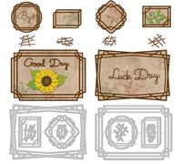 DELORIGIN Background Frame Cutting Dies Geometric Shapes Greeting Card Making Die Cut Carbon Steel Die Cuts Stencils Blessing Card Scrapbooking Embossing Template Dies for Wedding Card Album Decor