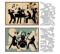 DELORIGIN Band Jazz Rock Cutting Dies Music Notes Card Making Die Stencil Metal Die Cuts Card Scrapbooking Embossing Template Dies for Greeting Cards Craft Paper Album Invitation Festive Decor