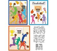 DELORIGIN Basketball Player Cutting Dies Sports Season Card Making Die Cut Carbon Steel Die Cuts Stencils Card Scrapbooking Embossing Template for DIY Paper Craft Making Album Gift Invitation Decor