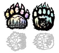 DELORIGIN Bear Paw Forest Cutting Dies Card Making Die Stencil Carbon Steel Die Cuts Card Scrapbooking Embossing Template Dies for Christmas Greeting Cards Craft Album Invitation Decor