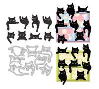 DELORIGIN Black Cats Cutting Dies Kitten Card Making Die Stencil Metal Die Cuts Card Scrapbooking Embossing Template Dies for Greeting Cards Craft Paper Album Invitation Festive Decor