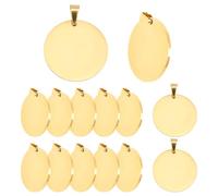 DELORIGIN Blanks Metal Charms Stainless Steel Engraving Blanks 1" Circle Blank Pendant Stamping Tags With Hole for Necklace Pet Collar ID Name Tags Jewelry Making, Stainless Steel, No Gemstone