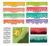 DELORIGIN Blessing Words Lace Edge Metal Die Cuts Card Making Carbon Steel Cutting Dies Border Cuts Stencils Scrapbooking Embossing Template for Greeting Cards Invitation Photo Album Decorations