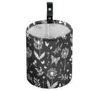DELORIGIN Branches Dandelions Car Trash Can Butterfly Waterproof Garbage Can Car Seat Back Hanging Trash Bag Portable Camping Garbage Bin Storage Bag Collapsible Trash Container for Vehicle Kitchen