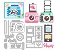 DELORIGIN Camera Photo Cutting Dies Card Making Die Stencil Carbon Steel Die Cuts Scrapbooking Embossing Template Metal Dies for Greeting Cards Craft Paper Album Invitation Gift Decor