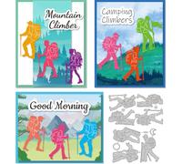 DELORIGIN Camping Climbers Cutting Dies Card Making Die Stencil Carbon Steel Men and Women Die Cuts Scrapbooking Embossing Template for Greeting Cards Craft Album Invitation Festivals Gift Decor