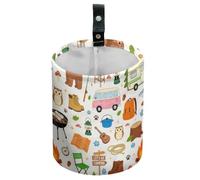 DELORIGIN Camping Tents Car Trash Can Waterproof RVs Owls Garbage Can Car Seat Back Hanging Trash Bag Portable Camping Garbage Bin Storage Bag Collapsible Trash Container for Vehicle Kitchen Camping
