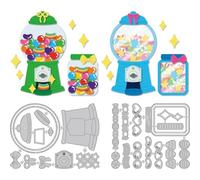 DELORIGIN Candy Machine Metal Cutting Dies Card Making Die Stencil Carbon Steel Die Cuts Kit Card Embossing Stencils Template Dies for DIY Scrapbook Paper Crafts Photo Album Decoration
