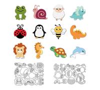 DELORIGIN Cartoon Animals Cutting Dies Carbon Steel Die Cuts for Card Making Embossing Tool Scrapbooking Stencils Template for DIY Crafts Album Paper Greeting Card Gift Festival Decor