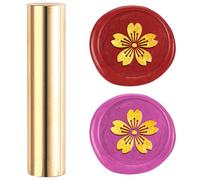 DELORIGIN Cherry Blossom 15mm Mini Brass Wax Seal Stamp Gun Wax Seal Vintage Sealing Stamps Plant Sealing Wax for Wedding Invitations Envelopes Engagement Party Wine Packing Greeting Cards Gift