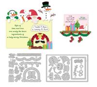 DELORIGIN Christmas Border Dies Cuts Metal Snowman Cutting Dies Card Making Cutting Dies Stencils Template for DIY Embossing Scrapbooking Craft Greeting Card Birthday Christmas Festival Gift Decor