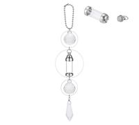 DELORIGIN Clear Glass Car Hanging Ornaments Urn Sun Catcher Car Rear View Mirror Accessories Keepsake Memories Urn Keychain with Rainbow Crystal Pendant Charm for Human Pet Ashes Home Decor