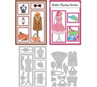 DELORIGIN Clothing Display Die Cuts, Carbon Steel Window Die Cuts Cutting Dies Novelty Stencils Scrapbooking Embossing Frame Template Dies for Gift Party Greeting Photo Album Paper Craft Decor