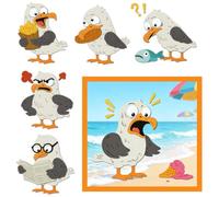 DELORIGIN Comic Funny Seagull Cutting Dies Making Die Cut Carbon Steel Die Cuts Stencils Blessing Card Scrapbooking Embossing Template Dies for Birthday Greeting Card Album Decor