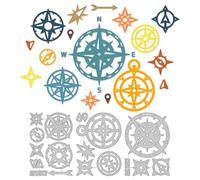 DELORIGIN Compass Cutting Dies Card Making Die Stencil Carbon Steel Die Cuts Scrapbooking Embossing Template for Greeting Cards Craft Album Adventure Camping Invitation Festivals Gift Decor