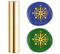 DELORIGIN Compass Mini Brass Stamp Gun Wax Seal Vintage 15mm Sealing Stamps for Wedding Invitations Envelopes Halloween Christmas Wine Packing Greeting Cards Embellishment Gift Bottle Decor