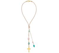 DELORIGIN Cross Hanging Car Mirror Ornament Crystal Beads Charm Suncatcher Car Mirror Pendant Accessories Good Luck Keychain for Easter Bag Window Car Mirror Door Garden Balcony Home Decoration