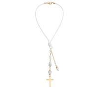 DELORIGIN Cross Hanging Car Mirror Ornament Glass Crystal Bead Charm Suncatcher Car Mirror Pendant Accessories Good Luck Keychain for Bag Window Car Mirror Door Garden Balcony Home Decoration