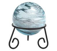 DELORIGIN Crystal Ball Display Stand, Black Iron Ball Stand Gazing Globe Stand Desktop Sphere Display Stand for Collections Figurines Gemstones Home Office Decoration, Diameter: 3.25 inch