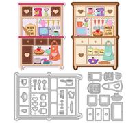 DELORIGIN Cupboard Metal Cutting Dies Cartoon Kitchenware Die Cuts Carbon Steel Stencils Scrapbooking Embossing Template Dies for Card Making Greeting Invitation DIY Craft Album Decor