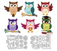 DELORIGIN Cute Owl Cutting Dies Card Making Dies Carbon Steel Die Cuts Stencils Scrapbooking Embossing Stencils Template Die for DIY Bulletin Board Classroom Decor Back to School Party