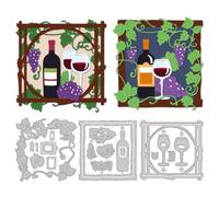DELORIGIN Cutting Dies with Red Wine Grapes for Card Making, Carbon Steel Cutting Dies Scrapbooking Embossing Template for Greeting Cards Invitations Gift Decoration