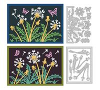 DELORIGIN Dandelion Cutting Dies Flower Card Making Die Stencil Carbon Steel Die Cuts Card Scrapbooking Embossing Template Dies for Greeting Cards Craft Paper Album Invitation Decor
